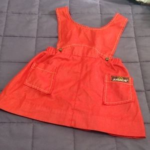 Jordache Vintage Red Overall Jumper Dress Red 2T
